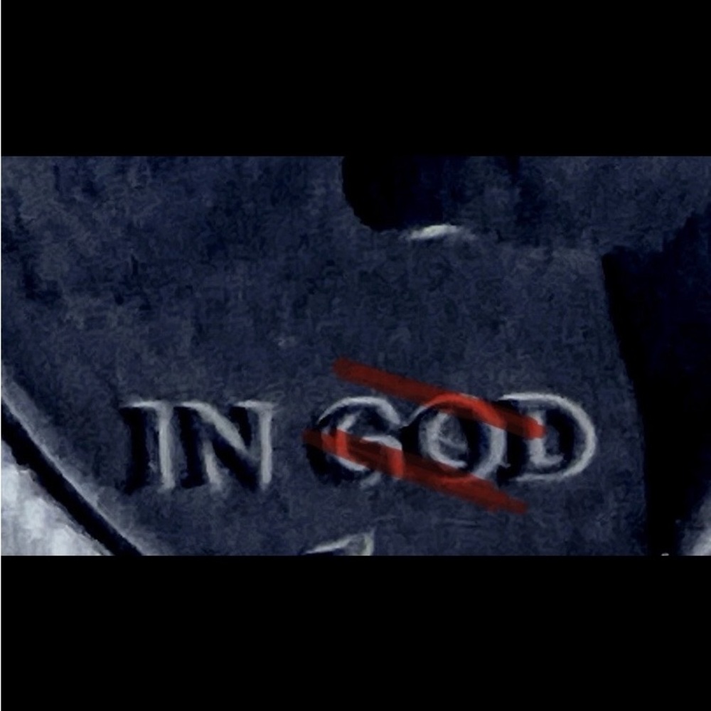 1986 Kennedy half error line thru GOD - Picture 3 of 5
